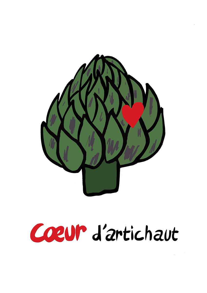 Coeur d'artichaut est une des illustrations qui compose la série Histoires de coeurs réalisée par l'artiste Delgo. Elle représente un artichaut orné d'un coeur. 