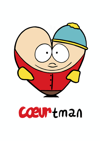 Coeurtman est une illustration qui fait partie de la série Histoires de Coeurs réalisée par l'illustrateur Delgo. Il s'agit d'une réprésentation personnel d'Eric Cartman, célèbre personnage de la série South Park.