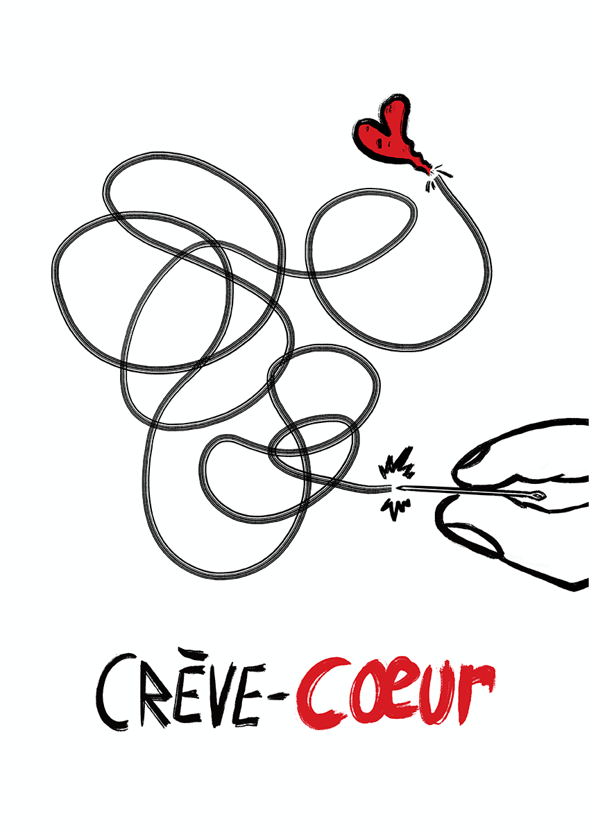 Crêve-coeur est une illustration de la série Histoires de coeurs réalisé par l'artiste Delgo. Elle représente un coeur virvoltant dans les airs après avoir été percé.