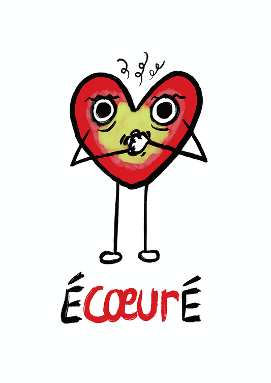 Ecoeuré est une illustration qui fait partie de la série Histoires de coeurs réalisée par l'illustrateur Delgo. Elle représente un coeur écoeuré.