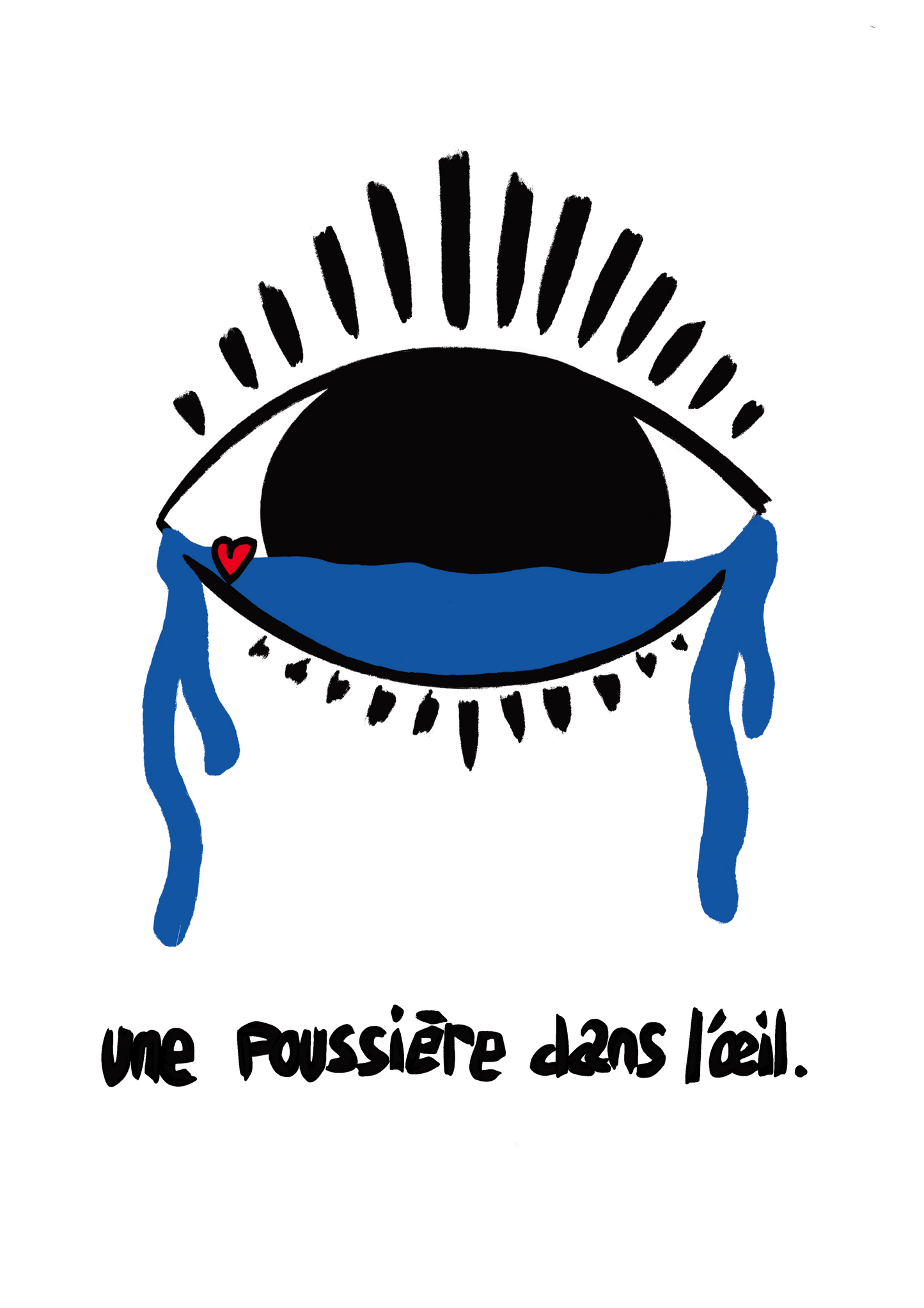 Une poussière dans l'oeil est une des illustrations qui compose la série Histoires de coeurs. Elle représente un oeil qui pleure en raison d'une petite poussière en forme de coeur qui y est coincé.