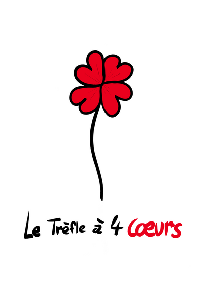 Le trèfle à 4 coeurs est une des illustrations qui compose la série Histoires de coeurs réalisé par l'artiste Delgo. Elle représente un trèfle à 4 feuilles composé de coeurs.