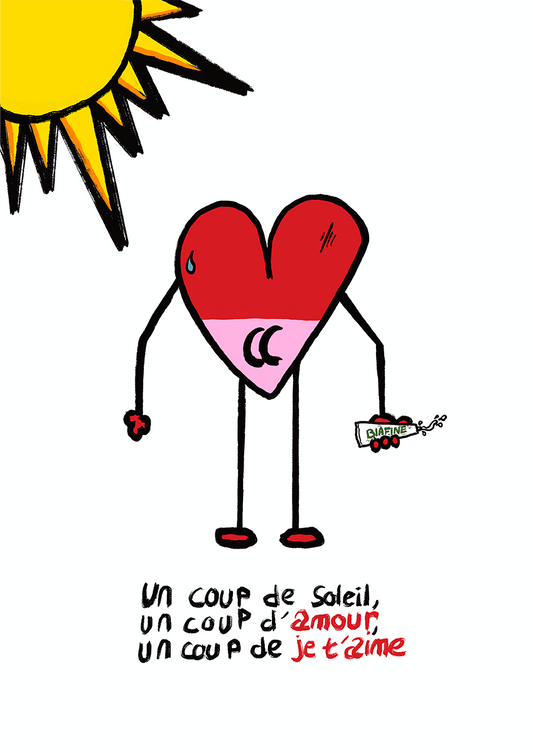 Un coup d'amour est une illustration de la série Histoires de coeurs réalisée par l'illustrateur Delgo. Il s'agit d'une interprétation personnel de la chanson  "le coup de soleil".